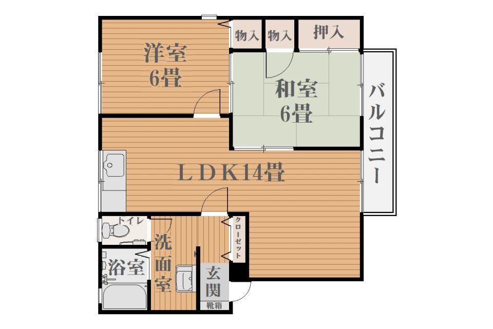 セジュール御船手(2LDK/2階)の間取り写真