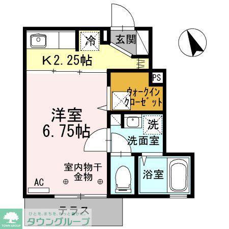 プランドールIII(1K/1階)の間取り写真