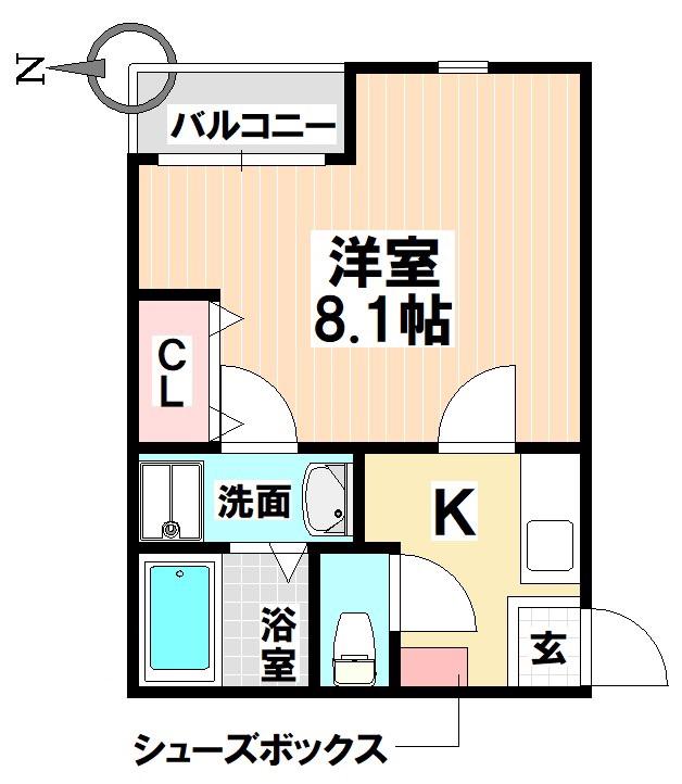 クレフラスト鶴里南(1K/1階)の間取り写真
