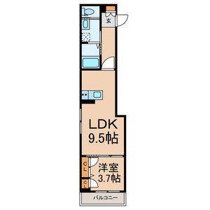 パレッソ(1LDK/2階)の間取り写真