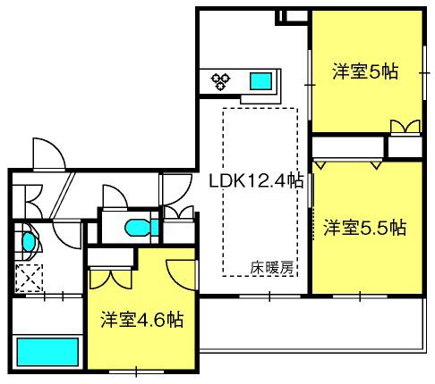 オリーブハウス新宿(3LDK/2階)の間取り写真