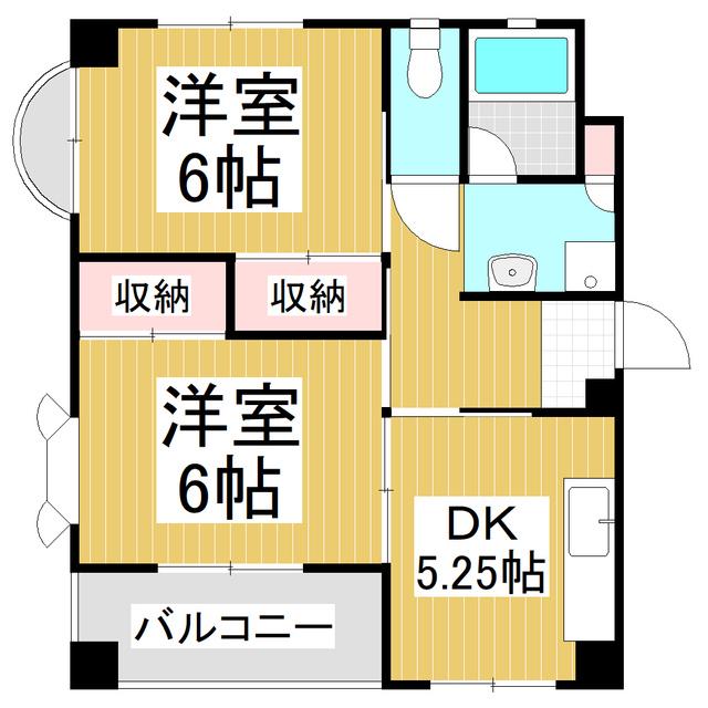 細井マンションA(2DK/3階)の間取り写真