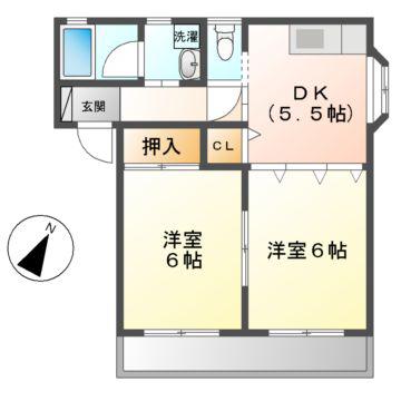 マンション和(2K/1階)の間取り写真