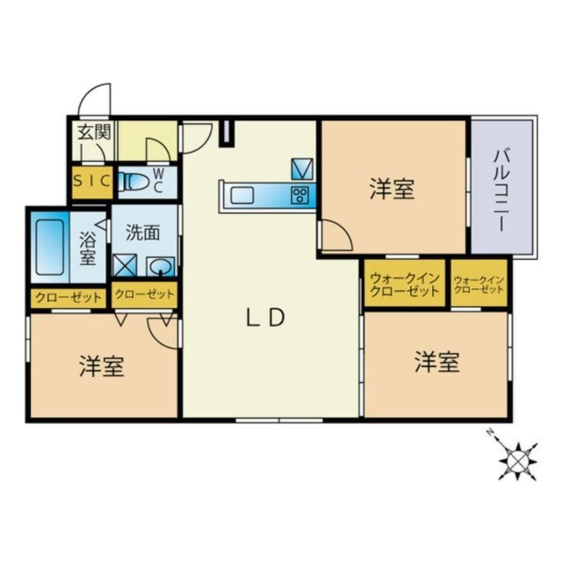 PORTE-BONHEURII(3LDK/5階)の間取り写真