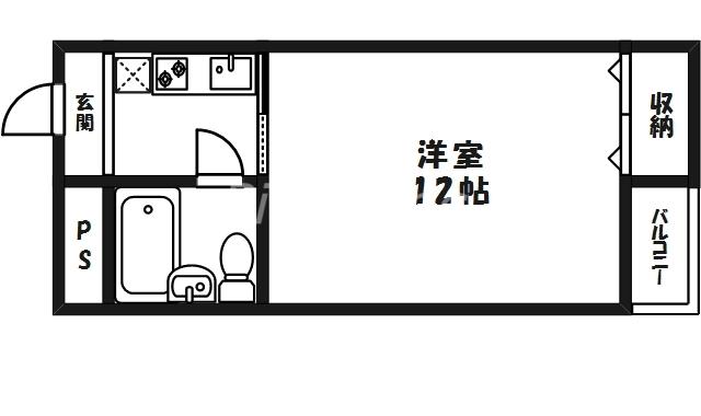 コロル天神橋(ワンルーム/3階)の間取り写真