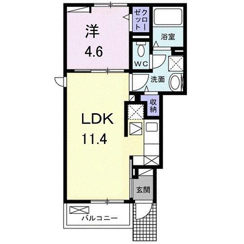 メゾンドボヌ-ル(1LDK/1階)の間取り写真