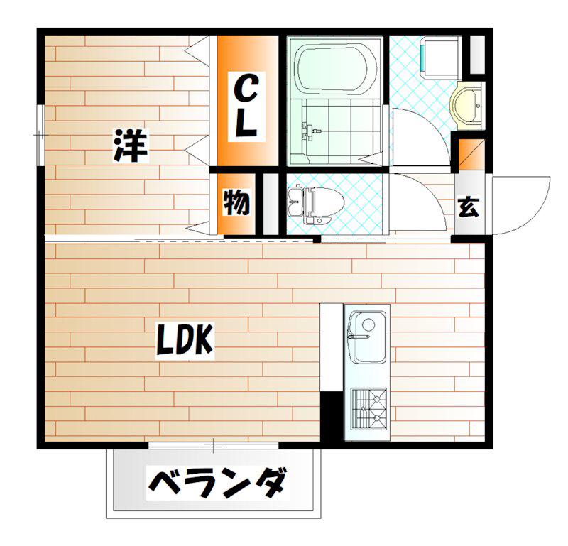 サニーコート(1LDK/1階)の間取り写真