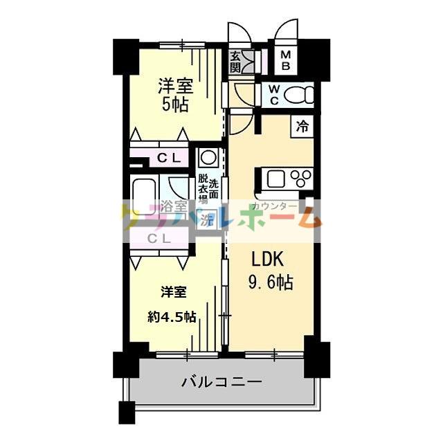 エステムコート新大阪Xザ・ゲート(2LDK/12階)の間取り写真