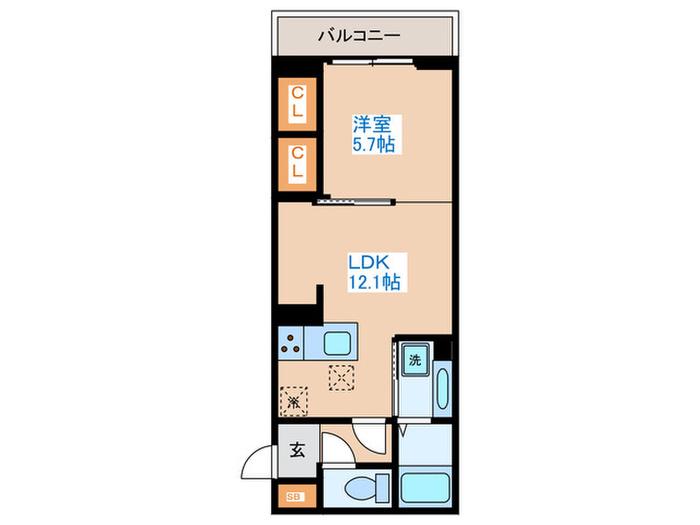 セレスティア北烏山(1LDK/2階)の間取り写真