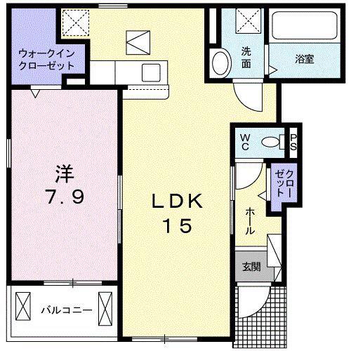 メゾンドフルール(1LDK/1階)の間取り写真