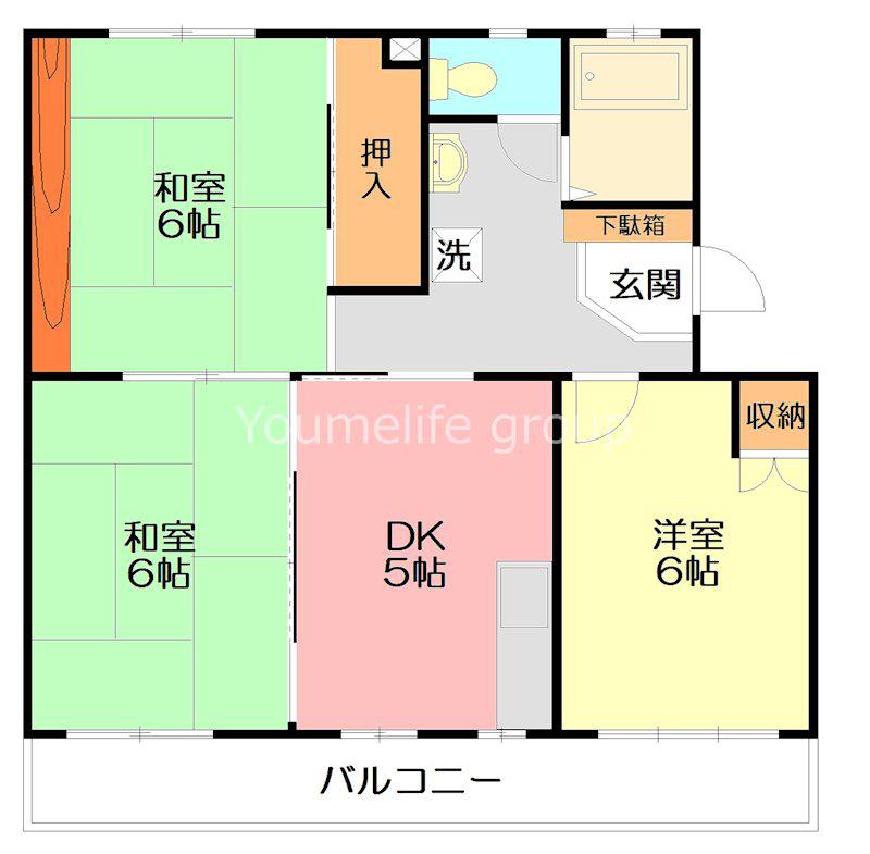 ボンボワザンひらた(3DK/2階)の間取り写真