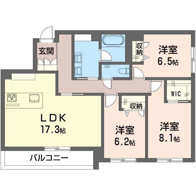 アルサンテ あざみ野(3LDK/2階)の間取り写真