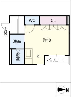 イーストサイドIII(ワンルーム/1階)の間取り写真