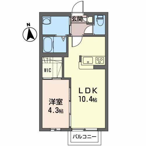 ハンズ・スクエアII(1LDK/2階)の間取り写真