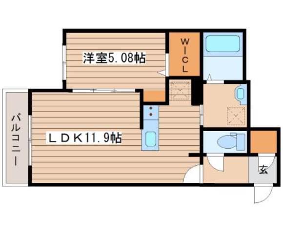 LA VIE BELLE (1LDK/2階)の間取り写真