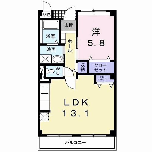 メディアーマ(1LDK/2階)の間取り写真