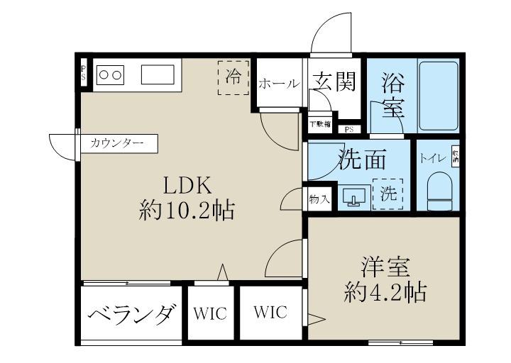 PRIMERA姥ケ山(1LDK/2階)の間取り写真