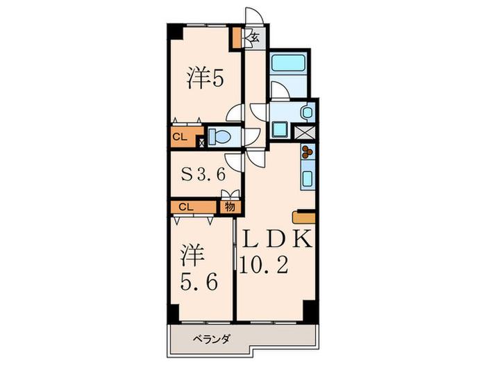 KDXレジデンス二子玉川(2SLDK/6階)の間取り写真