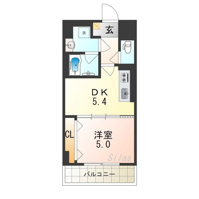 EST喜連瓜破(1DK/4階)の間取り写真