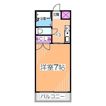 クレストコート新金岡(1K/2階)の間取り写真