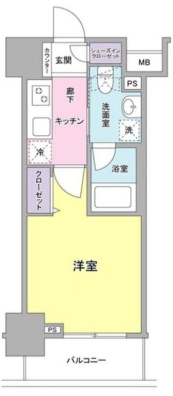 サンピエス大森(1K/9階)の間取り写真