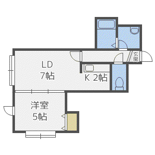 ウインサム弐番館(1LDK/2階)の間取り写真