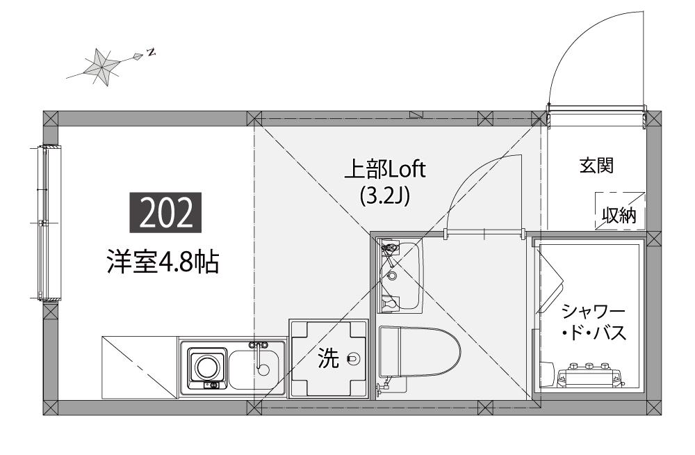 ビジュー江古田レジデンス(ワンルーム/2階)の間取り写真