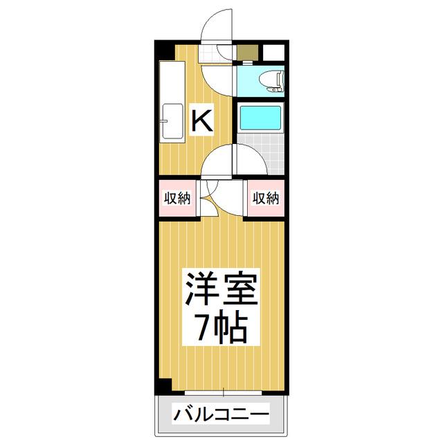 オレンジハウス(1K/2階)の間取り写真