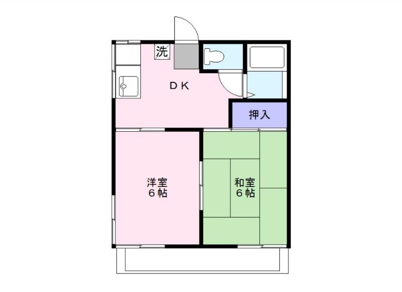 めぐみコーポ(2DK/2階)の間取り写真