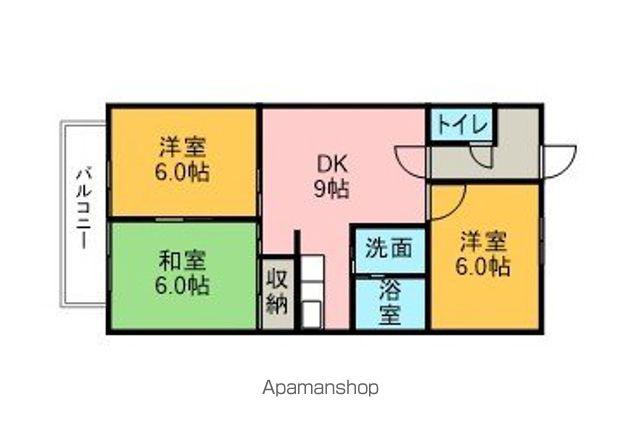 クリスタルシャトーSUZUKI(3LDK/3階)の間取り写真