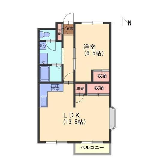 サントピア田中町(1LDK/1階)の間取り写真