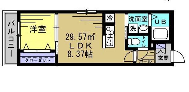 グランフィールド八潮(1LDK/2階)の間取り写真