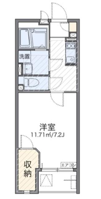 レオネクストボンボネーラ(1K/2階)の間取り写真