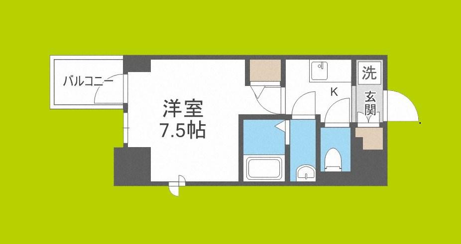 WORVE大阪本町(1K/9階)の間取り写真