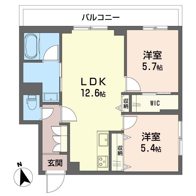 KOB10(2LDK/3階)の間取り写真
