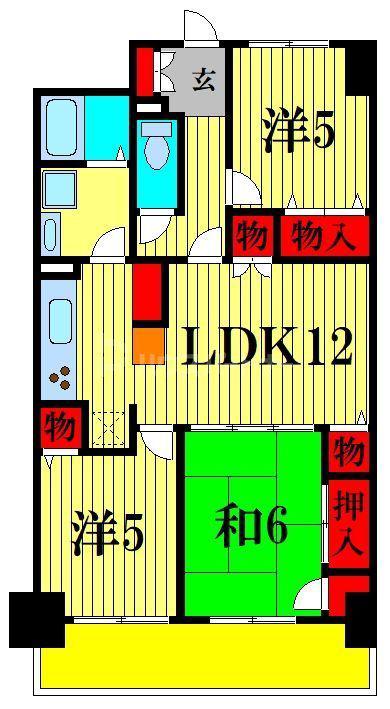 M-PARTIII 日暮ビル(3LDK/6階)の間取り写真