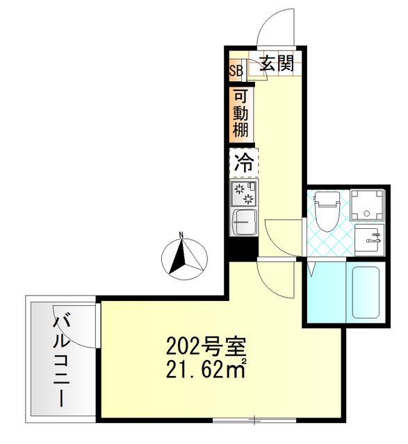 M-SQUARE(1K/2階)の間取り写真
