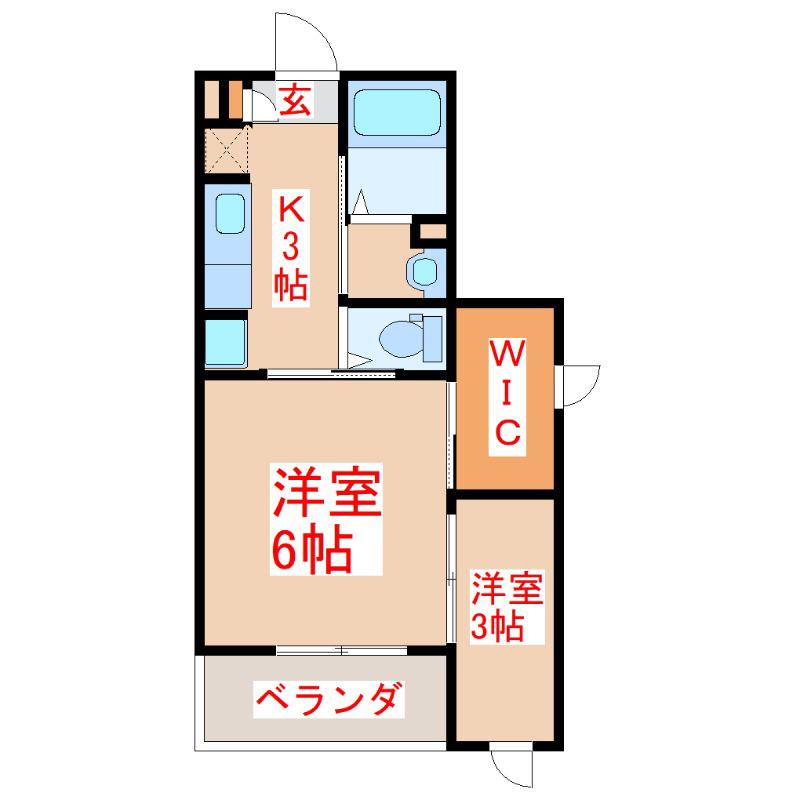 PLAGE(2K/1階)の間取り写真