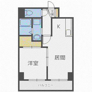 リバーライト菊水(1LDK/4階)の間取り写真
