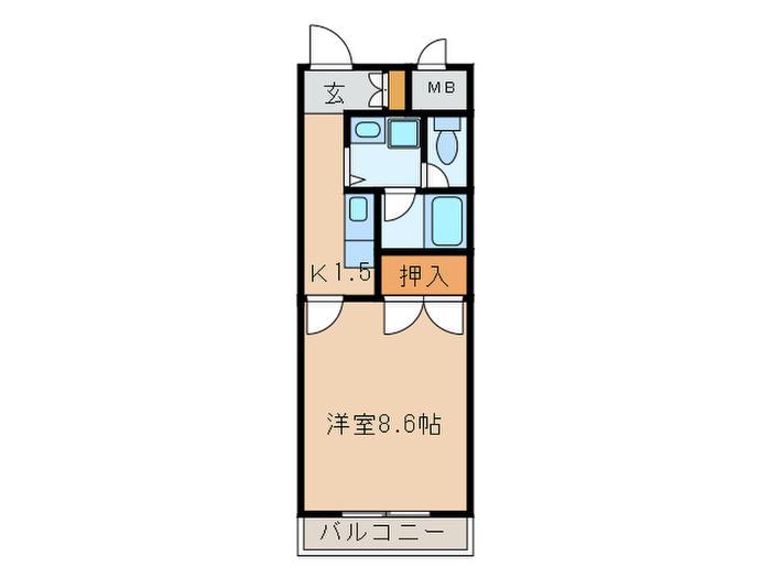 サンドリーム庄内(1K/4階)の間取り写真
