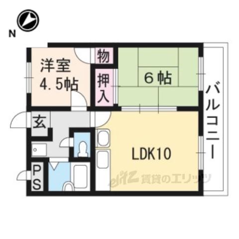 クレール瀬田(2LDK/1階)の間取り写真