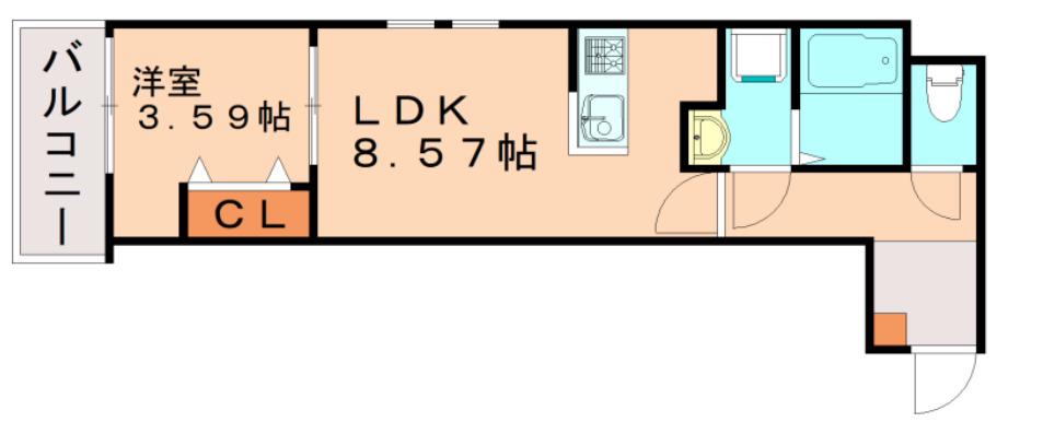 RASSURE N・K(1LDK/1階)の間取り写真