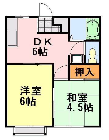 サンハイム今井(2DK/2階)の間取り写真