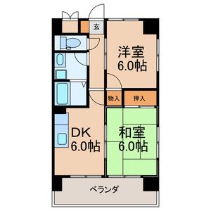 渡辺マンション(2DK/7階)の間取り写真