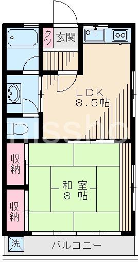 ファミーユ上鷺(1LDK/2階)の間取り写真