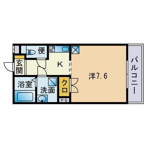 ココアハウス(1K/3階)の間取り写真