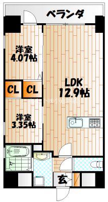 プレジデンスざ京(2LDK/3階)の間取り写真