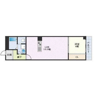 RAFFINE大阪九条(1LDK/2階)の間取り写真