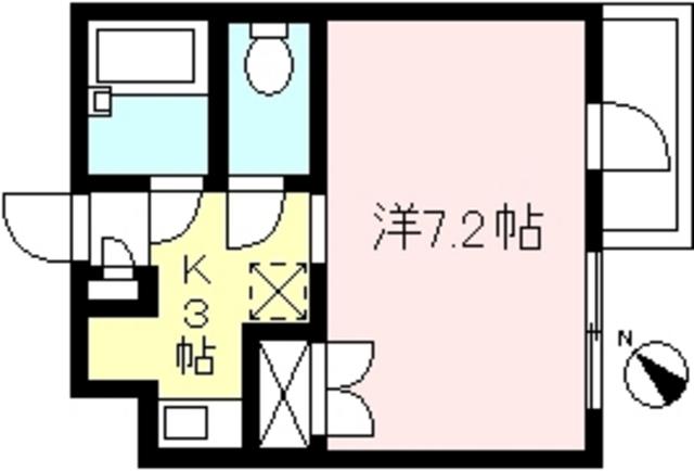 相南フラッツA(1K/4階)の間取り写真