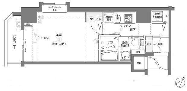 フェニックス横濱関内BAY MARKS(1K/9階)の間取り写真